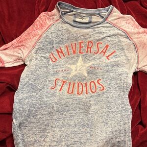 Vintage Universal Studios Red and Blue Raglan Tee with size 10 shorts bundle